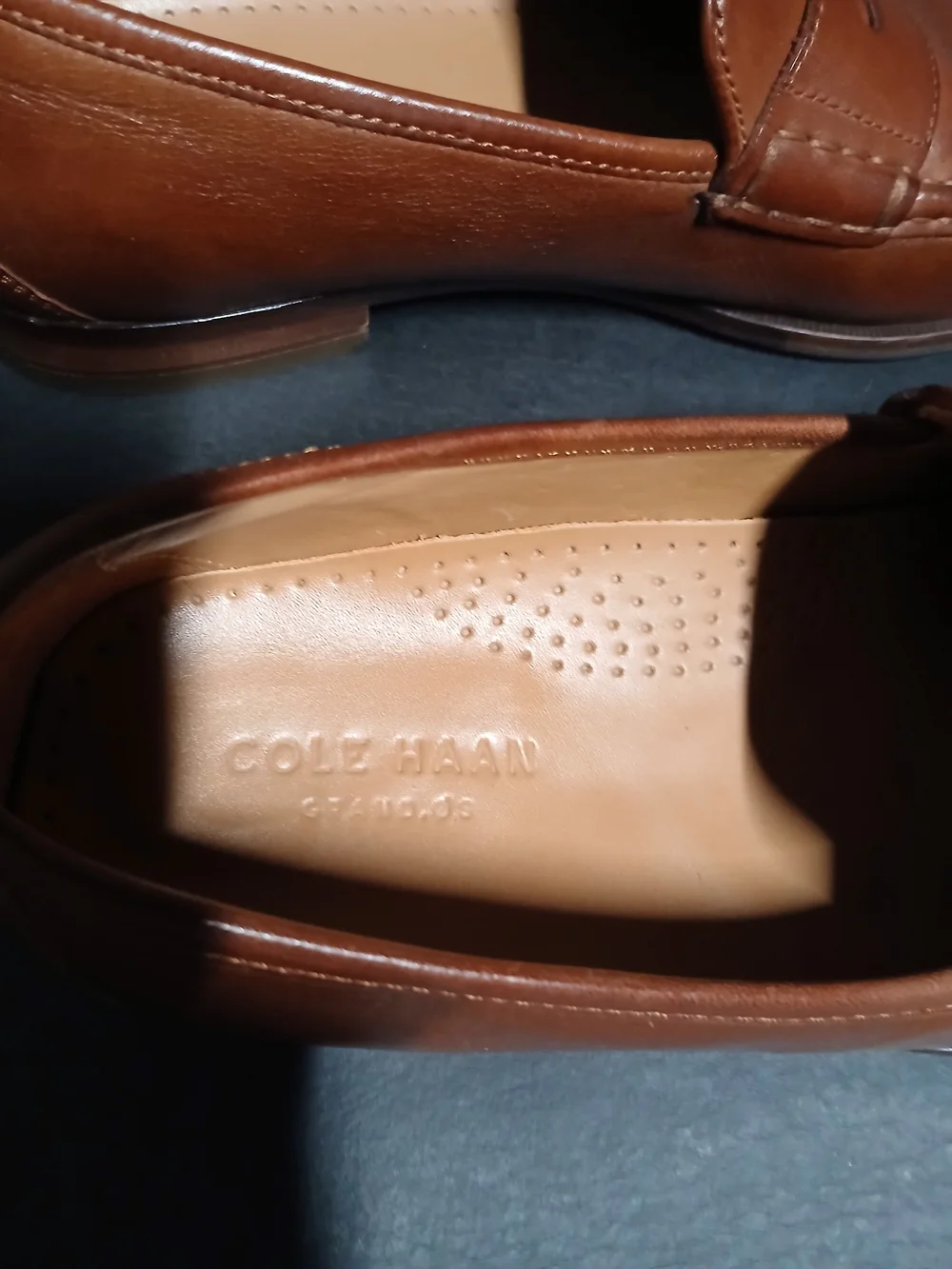 Cole Haan Men’s Tan Brown Leather Penny Loafers